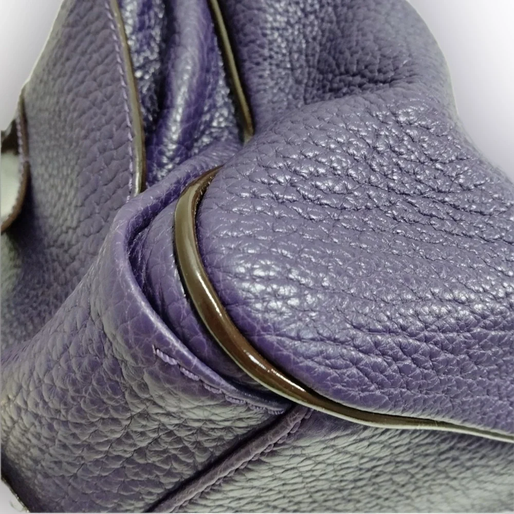 DOLCE & GABBANA Purple Leather Handbag NWT Eye Catching Design with Gold Accents - Picture 10 of 14
